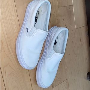White Slip On Vans